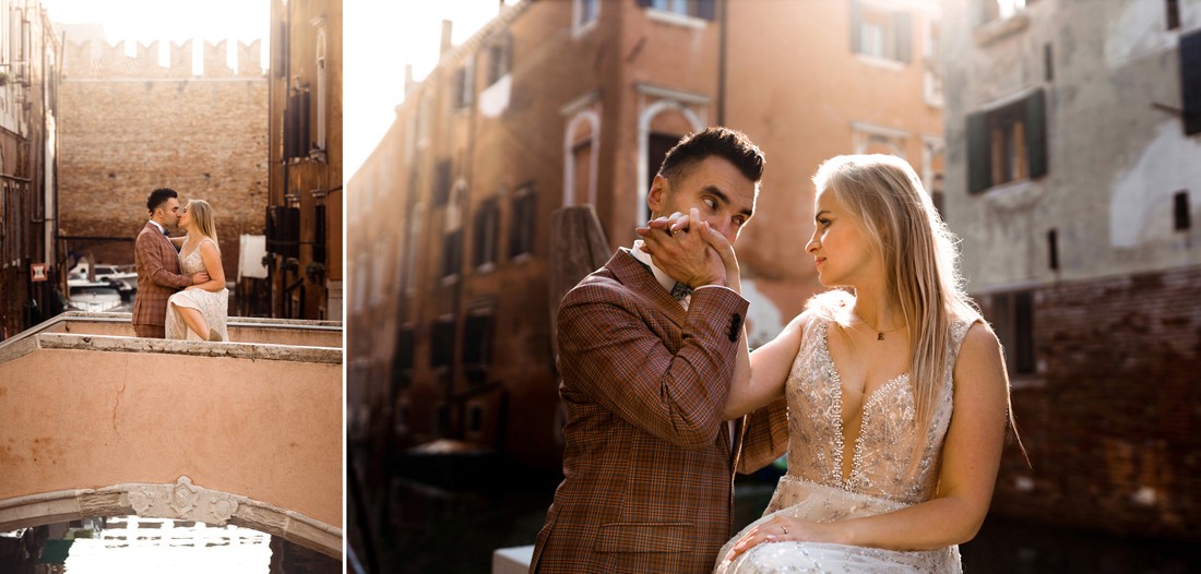 Mosty w Wenecji i zdjęcia ślubne